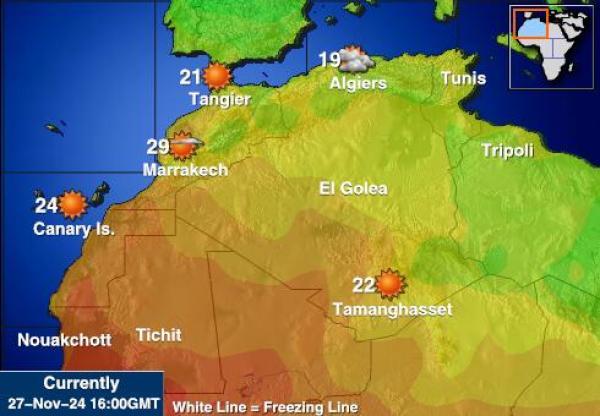 Cap-Vert Carte des températures de Météo 