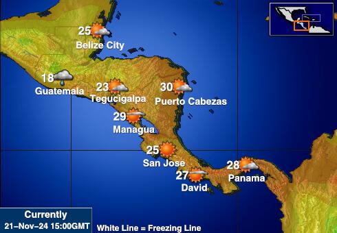 Central America Weather Temperature Map 