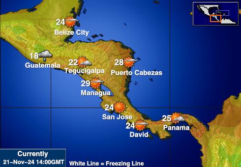 Central America Weather Temperature Map 