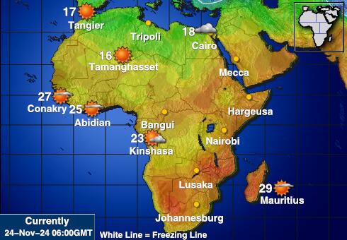 Chad Temperatura Mapa pogody 