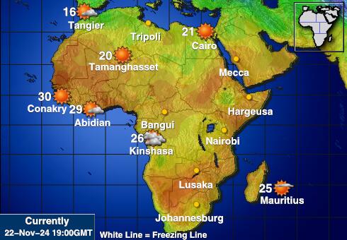 Chad Ilm temperatuur kaart 