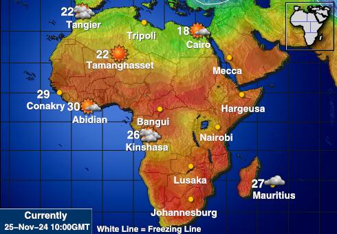 Chad Mapa temperatura Tempo 