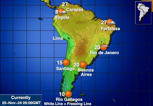 Chile Mapa temperatura Tempo 