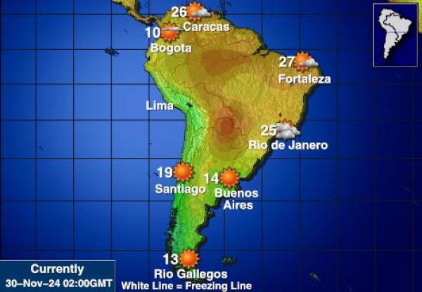 Chile Harta temperaturii vremii 