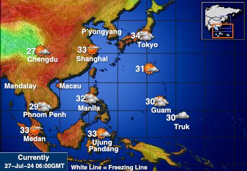 Китай Температурна карта за времето 