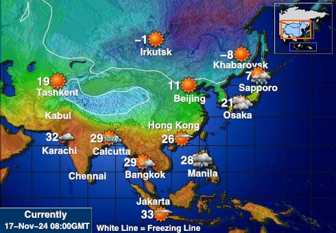 Božični otok Vreme Temperatura Zemljevid 