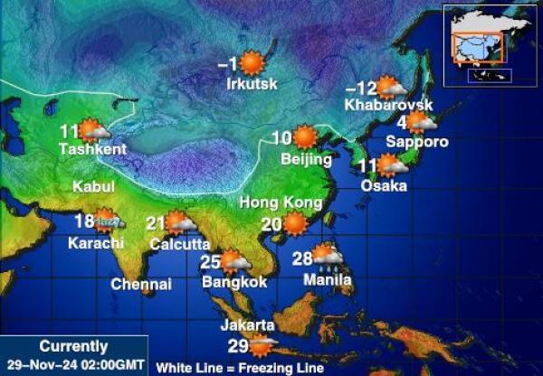 Christmas Island Mapa temperatura Tempo 