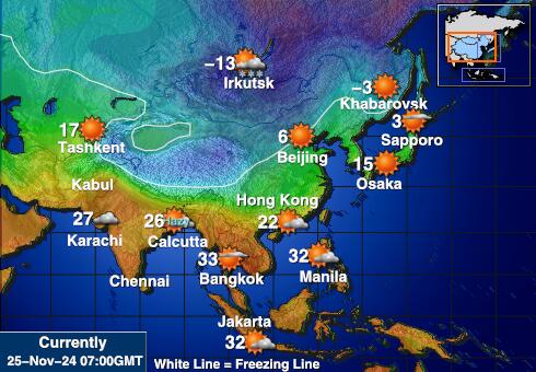 Kokosovi (Keeling) Islands Vremenska prognoza, Temperatura, karta 