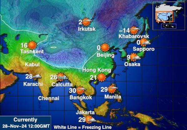 Kokosowe (Keeling) Wyspy Temperatura Mapa pogody 