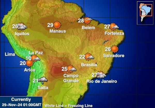 Colombia Mapa temperatura Tempo 