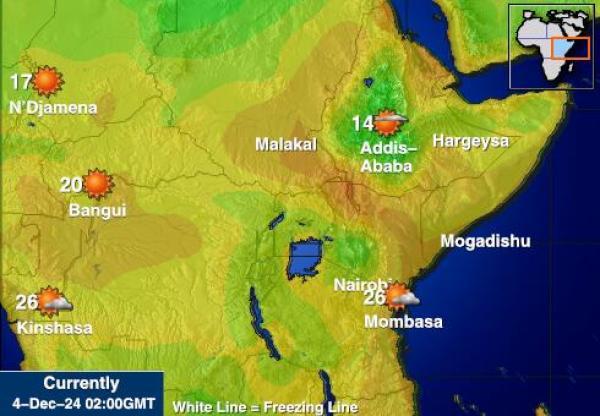 Kongó-Brazzaville Időjárás hőmérséklet térképen 