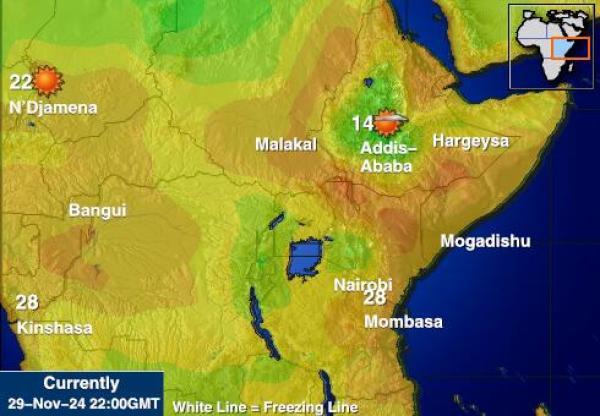 Congo-Brazzaville Bản đồ nhiệt độ thời tiết 