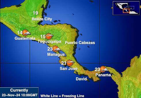 Costa Rica Wetter Temperaturkarte 