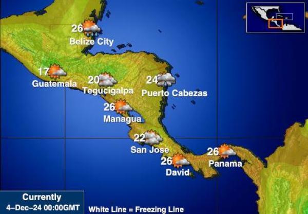 Costa Rica Weather Temperature Map 