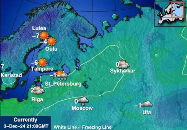 Croacia Mapa de temperatura Tiempo 