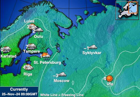 Croatia Mapa temperatura Tempo 