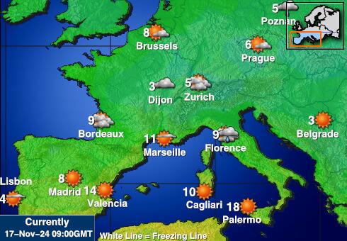 Češka Vreme Temperatura Zemljevid 