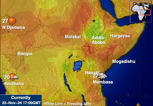 Djibouti Ilm temperatuur kaart 