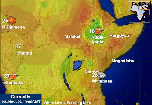 Djibouti Vejret temperatur kort 