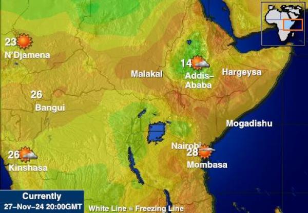 Djibouti Vädertemperaturkarta 