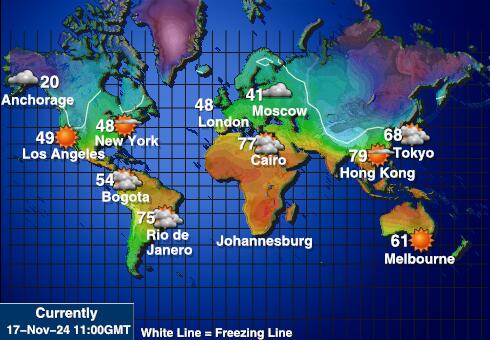 Vzhodni Timor Vreme Temperatura Zemljevid 