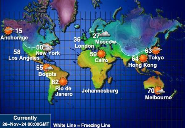 Istočni Timor Vremenska prognoza, Temperatura, karta 