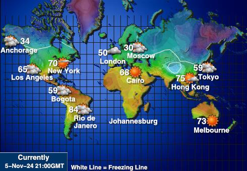 Istočni Timor Vremenska prognoza, Temperatura, karta 