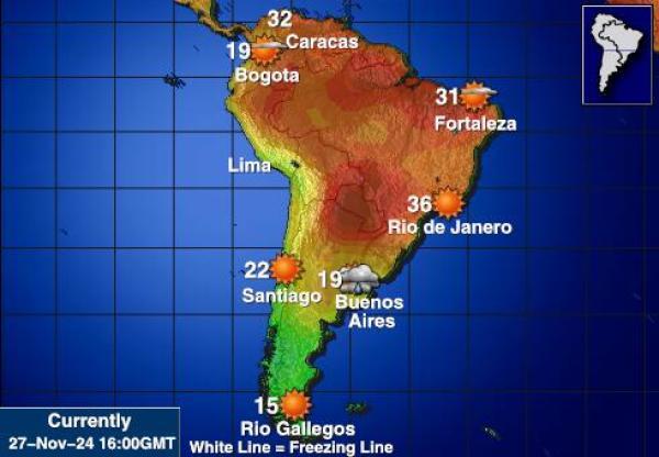 Equateur Carte des températures de Météo 