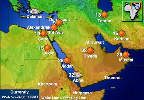 Egypte Weer temperatuur kaart 