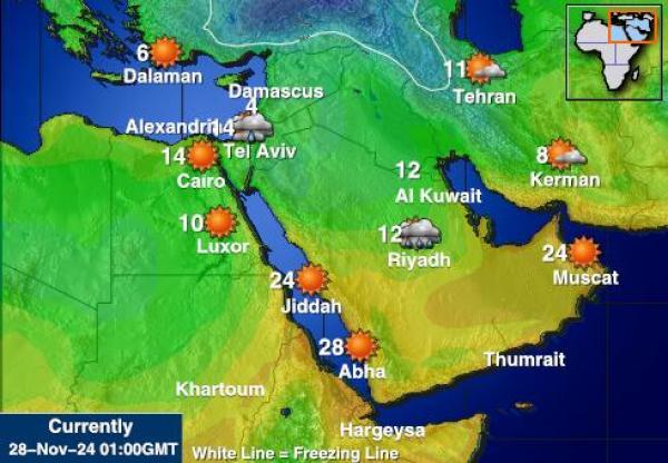 Egypt Mapa počasí teplota 