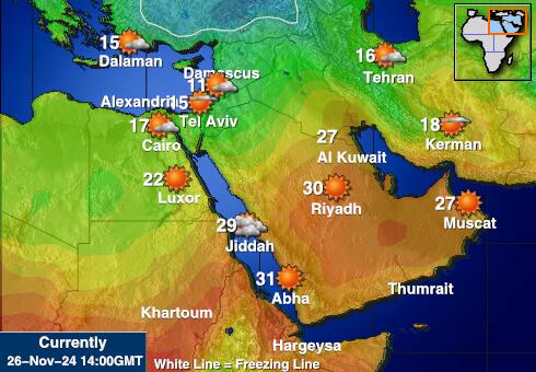 Eritrea Ilm temperatuur kaart 