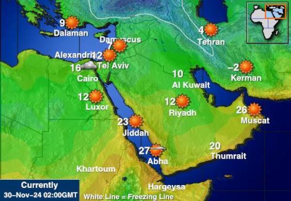 Eritreea Harta temperaturii vremii 