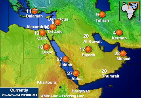 Eritrea Vejret temperatur kort 