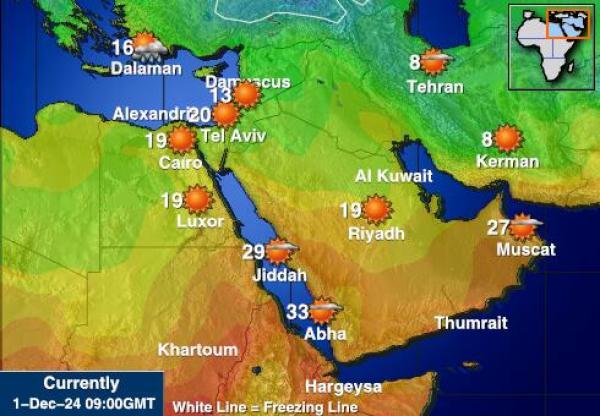 إريتريا خريطة درجة حرارة الطقس 