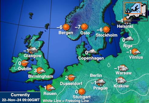 Estland Weer temperatuur kaart 