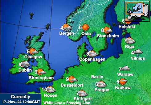 Estonija Vreme Temperatura Zemljevid 