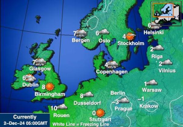 Estonia Mapa de temperatura Tiempo 