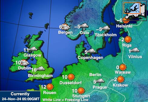 Estonia Temperatura Mapa pogody 