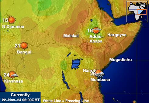 Ethiopië Weer temperatuur kaart 