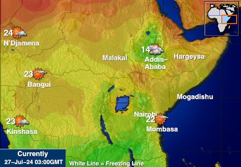 エチオピア 天気温度マップ 