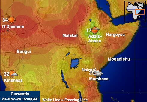 Ethiopie Carte des températures de Météo 