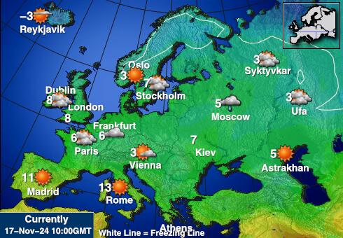 Europa Mapa temperatura Tempo 