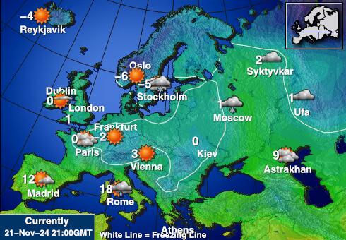 Europese Unie Weer temperatuur kaart 