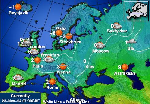 Europäische Union Wetter Temperaturkarte 