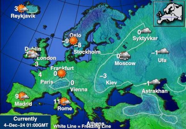 European Union Weather Temperature Map 