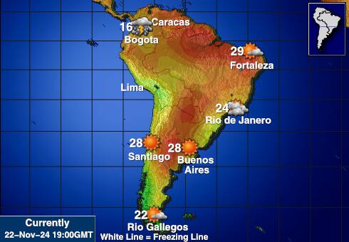 Falklandi saared (Malvinas) Ilm temperatuur kaart 