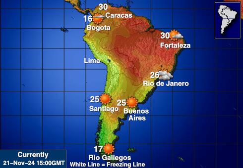 Falkland Islands (Malvinas) Weather Temperature Map 