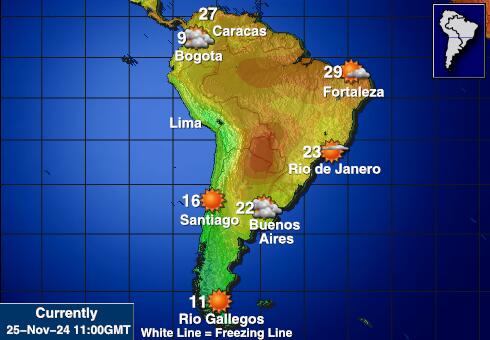 Falkland Islands (Malvinas) Mapa temperatura Tempo 