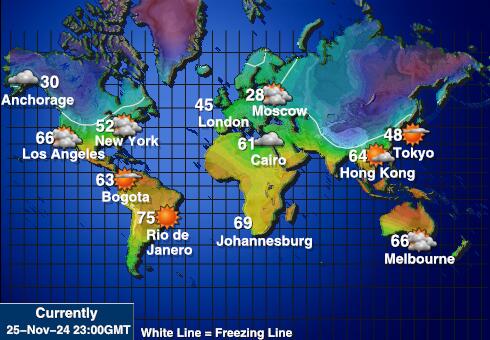 Fiji Weer temperatuur kaart 