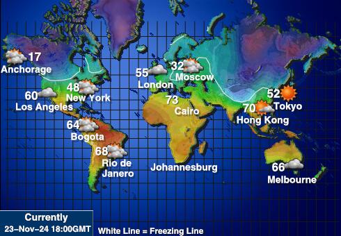 Fiji Wetter Temperaturkarte 